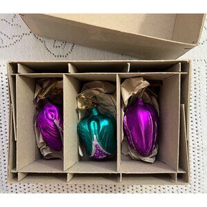 MCM 3 W Germany Christborn Wegner Mercury Glass Mouth Blown Christmas Ornament